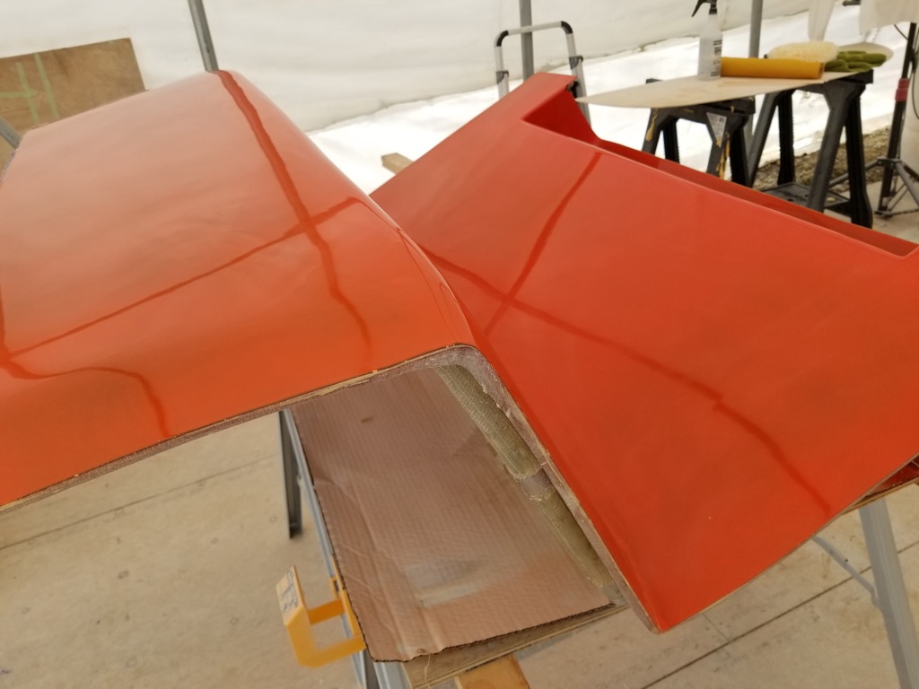 Orange fiberglass panel fabrication