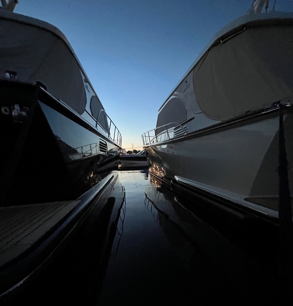 Luxury yachts at marina