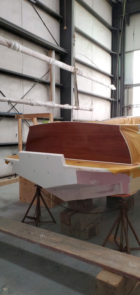 Boat transom fiberglass restoration