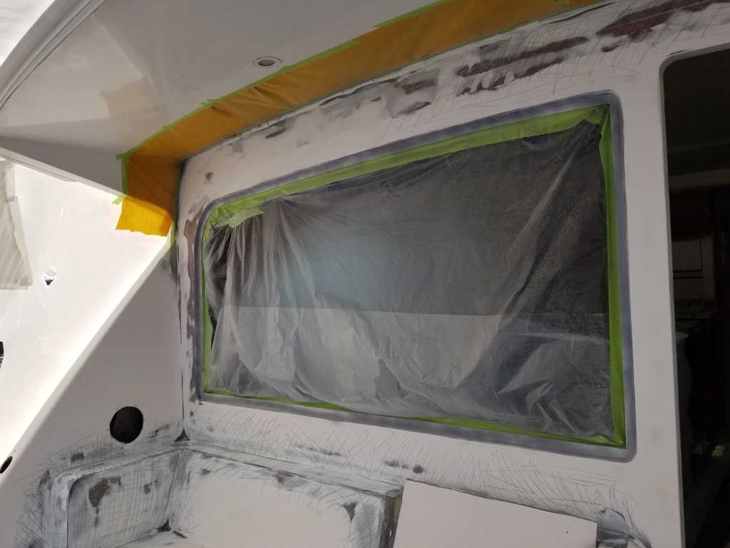 Fiberglass window frame preparation
