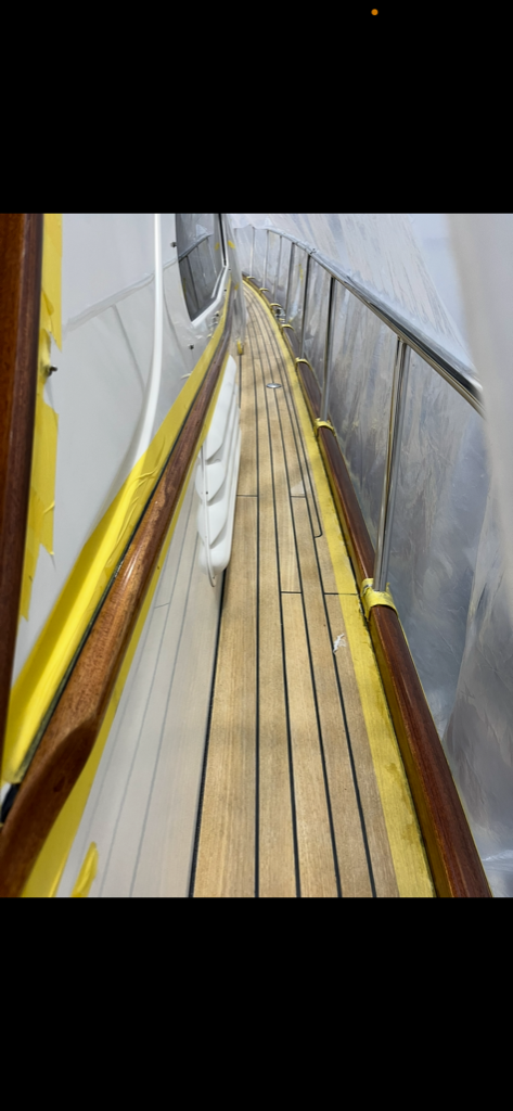 Teak deck and brightwork restoration