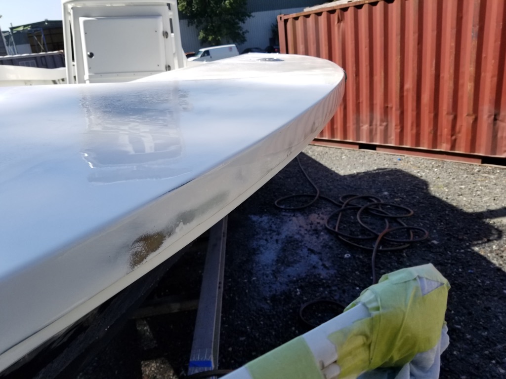Hull fiberglass repair after