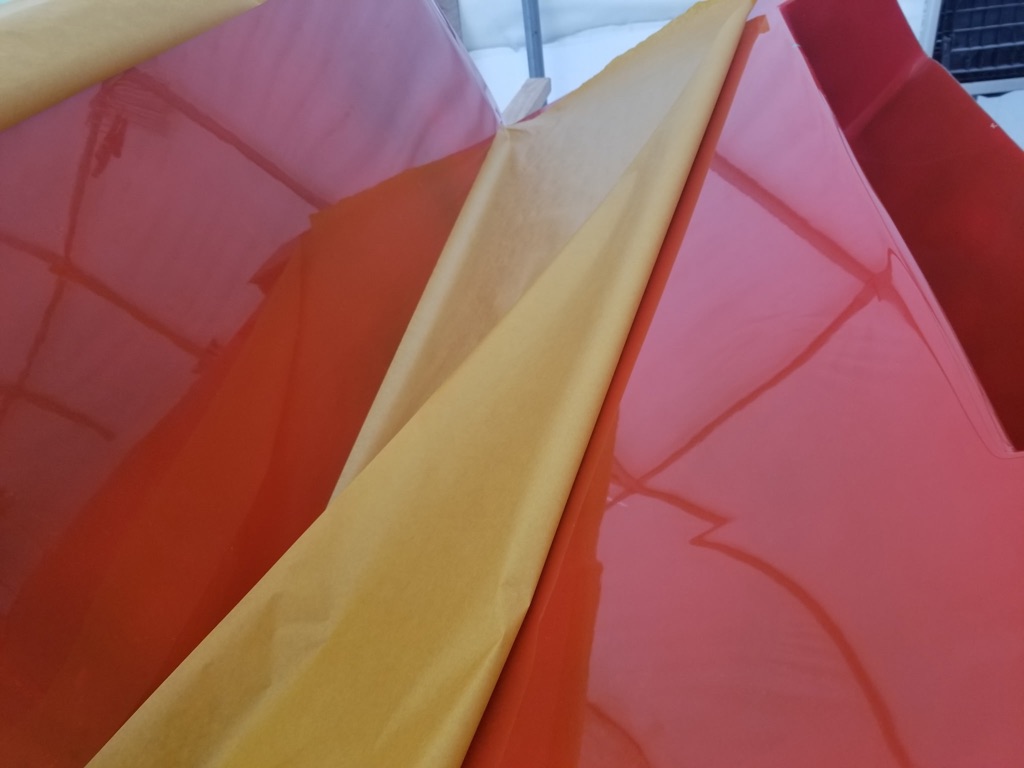 Colorful transparent fiberglass panels construction