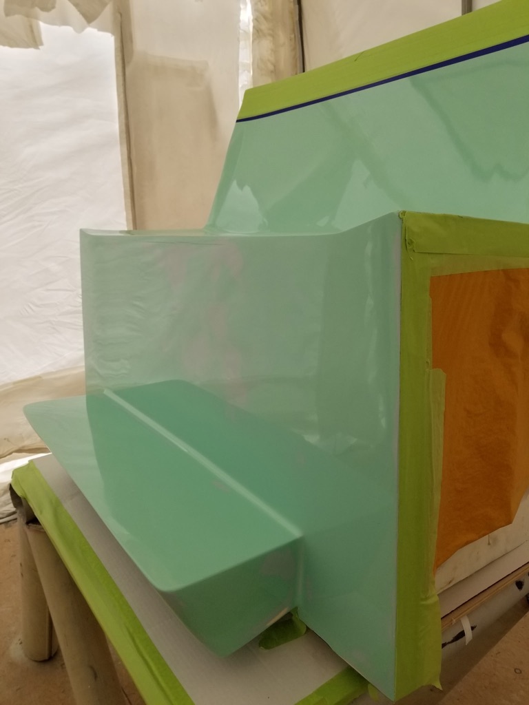 Mint green fiberglass structural work