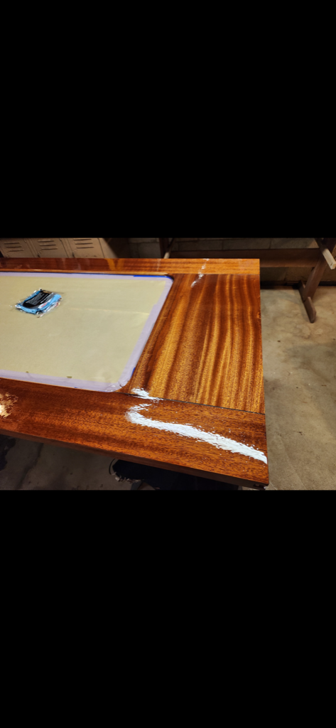 Teak table refinishing and varnish work